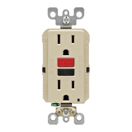 Leviton Leviton SmartlockPro 15 amps 125 V Duplex Ivory GFCI Outlet 5-15R 1 pk GFNT1-0RI